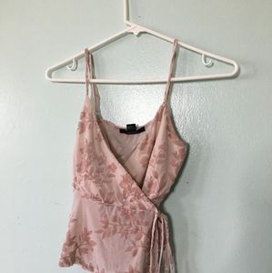 Blush Pink Wrap Crop Top